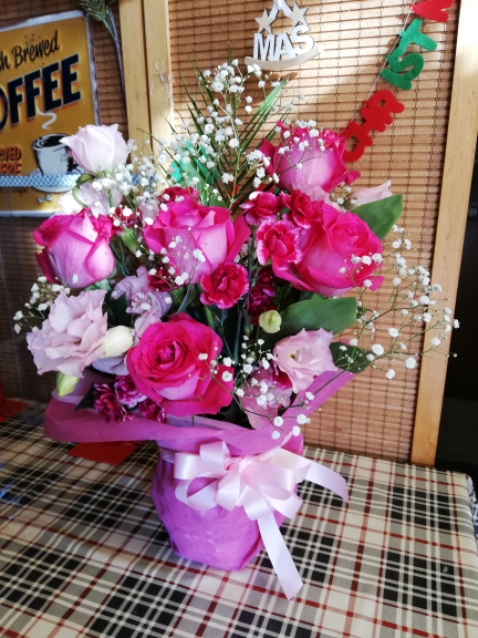 お客様から頂きましたバラの花束